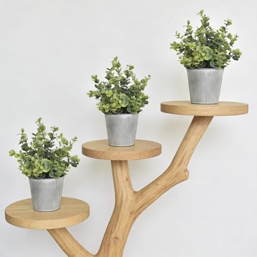 3-Pack Artificial Eucalyptus Plants in White Ribbed Galvanized Metal Pots, Small Fake Greenery Potted Plants for Home Decor, Rustic Farmhouse Table Centerpiece for Kitchen, Bathroom, Bedroom & Office - color: Eucalyptus Plants