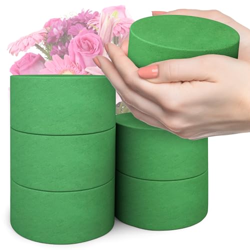 Max Shape 6Pcs Floral Foam Round Blocks, Large Wet and Dry Green Foam for Artificial and Fresh Flower Arrangement,Flower Foam Blocks for Wedding Party Decorations (3.15 Inch) - size: 3.15 Inch