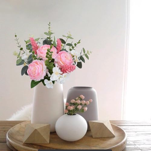 Artificial Silk Flowers Artificial Flowers Bouquets Pink Florals Arrangements Faux Peony Faux Flower Stems for Spring Wedding Bride Home Table Centerpiece Farmhouse Decorations (16PCS) - color: Pink Peony a