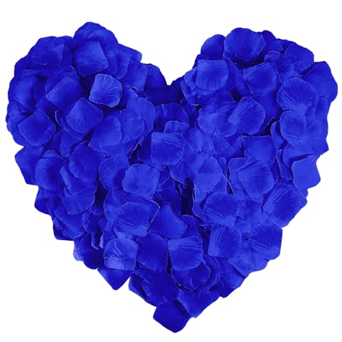 LZXD 1000 Pieces Blue Artificial Silk Rose Petals Flower Decoration Wedding Party Color Blue - color: Blue