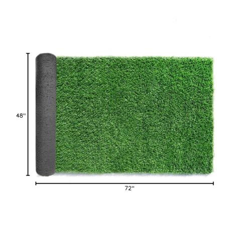 Synthetic Artificial Grass Turf Customized Sizes Decorations for Fence Drainage Holes & Rubber Backing, Indoor Outdoor Faux Grass Astro Rug Carpet Backdropfor Garden Backyard Patio Balcony - size: 4' x 6'