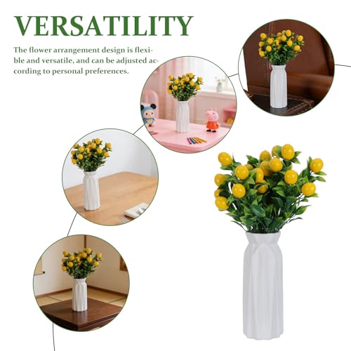 PRETYZOOM 3Pcs Artificial Branches Stems with Realistic Artificial Lemons Faux Fruit Tree Branches Greenery Decoration for Spring Kitchen Decor and Home Flower Arrangement Props