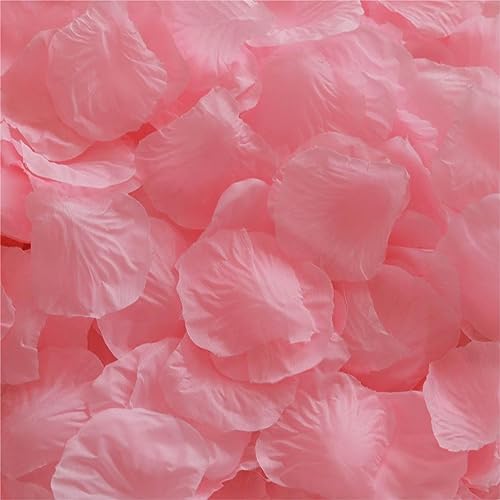 SITUMEIZI 3000PCS Romantic Dates Pink Rose Petals for Romantic Night for Her Set Flowers Wedding Party Decoration Marriage Proposals Decor Fake Rose Artificial Silk Rose Petals - color: Pink, size: 3000