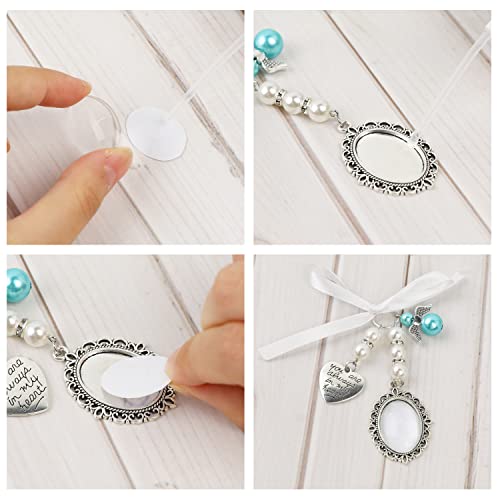 Vin Beauty Wedding Bouquet Photo Charm Bridal Bouquet Photo Charms for Wedding Memory Bow Pearl Charm Heart Styled Pendent