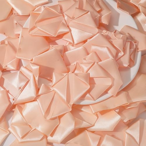 300Pcs Premade Satin Ribbon Rose Petals Half-Finished for Eternal Rose DIY Ramos Forever Flowers Bouquets Everlasting Floral,for Wedding,Anniversary,Birthday (300 Pcs Champagne) - color: 300 Pcs Champagne