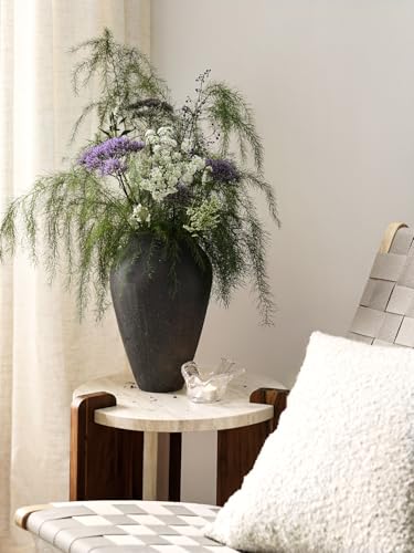 Ceramic Vase - Large 11.8 Inch Tall Floor Vase for Centerpieces, Farmhouse Flower Vases, Rustic Minimalist Home Decor for Living Room, Enterway, Wedding (Sandstone Dark Gray) - color: 11.8 Inch-sandstone Dark Gray
