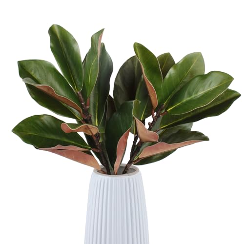 2pcs Magnolia Artificial Leaves Branches 22" Faux Magnolia Leaves with Stems Fake Artificial Greenery for Wedding Home Indoor Decor DIY Craft Flower Arrangement