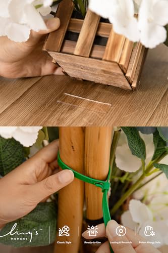 Ling's moment 17.5" Tall Free Standing Artificial Flowers Arrangements 2 pcs Wedding Aisle Runner Chair Decorations White Sage Centerpieces for Ceremony Reception Eucalyptus Rose Floral Party Outdoor - color: Wht- White & Sage