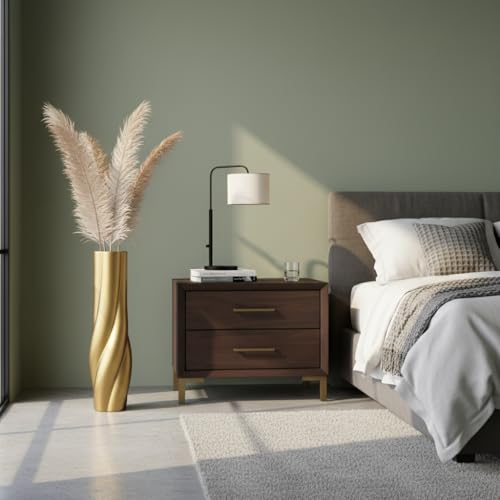 Gold Floor Vase, 24 Inch Tall Resin Home Decor Vase, Tall Floor Vases for Living Room, Office, Bedroom Decor with 5" Opening for Dried Pampas Grass, Branches & Feathers - color: Gold