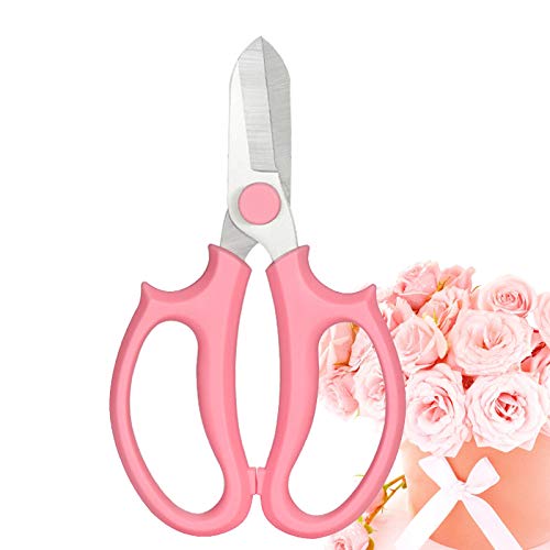 Leize Flower Scissors, Premium Thickened Stainless Steel Floral Shears, Strong Pruner for Flowers, Branches and Leaves (Pink) - color: Pink