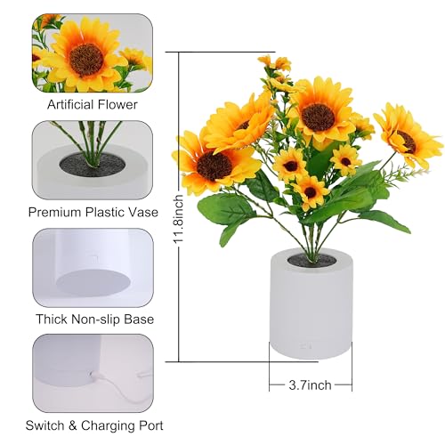 WSYEAR Sunflower Flower Lamp Gifts for Women, Birthday Christmas Ideal Gifts for Mom Granddaughter Girlfriend Friend Wife, Bedroom Bar Coffee - color: Sunflower Flower Lamp