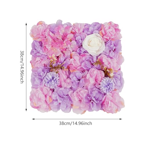 12 Pack Flower Wall Panels 15 x 15 inch 3D Rose Wall Mat Decorative Faux Floral Panel Hydrangea Silk Faux Flower Backdrop for Photo Background Home Wedding Party