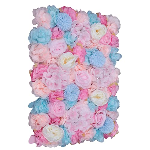 Gdrasuya10 6pcs Realistic Flower Wall Background Artificial Flowers Wall Backdrop Panel 3D Silk Rose Fake Flower Wall Panel Banquet Wedding Party Decor, Photography Background 60 x 40 cm - color: 6pcs, Orchid Pink