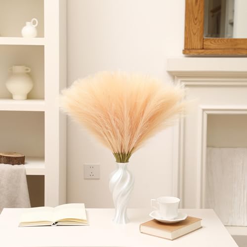 Wertuirk Faux Champagne Pampas Grass - 30pcs 24 Inch Boho Home Decor, Artificial pompas Floral for Table Centerpieces, Farmhouse and Baby Shower Decorations (Champagne, 30 Pieces) - color: Champagne, size: 30 Pieces
