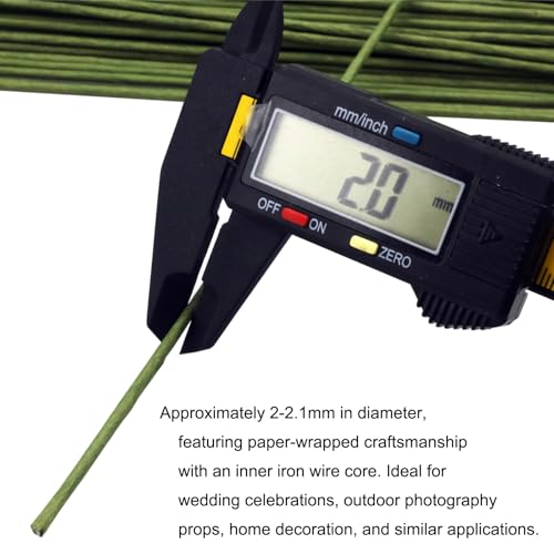 50 PCS Floral Wire 2 Gauge Green Floral Paper Wrapped Wire 16 inch/40cm Crafts Florist Stems for Flower Arrangement Supplies Crafts Bouquet Stem Wreath Making (Diameter 2mm) - color: 50 pcs 2Gauge Paper Wrapped Wire 40cm