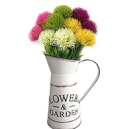 Artificial Dandelions (5 Colors x 2 Pcs) Faux Flowers Bouquets Fake Dandelion Flower, Decor Indoor Outdoor for Outside DIY Craft Plastic Flower for Home Wedding Party Decoration - color: Dandelions 5 Colors X 2 Pcs