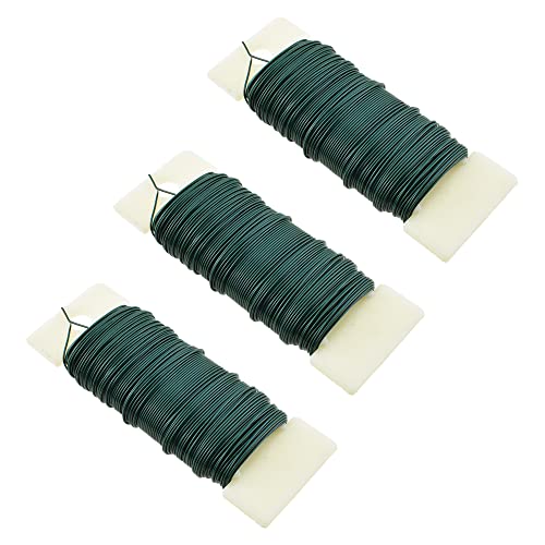 HAHIYO 22Gauge Green Flexible Metal Floral Wire - 3 Rolls Total 115 Yards (345 Feet) for Crafts, Christmas Wreaths, Tree & Flower Arrangement - color: Green, size: 22Gauge-3P/115Yards