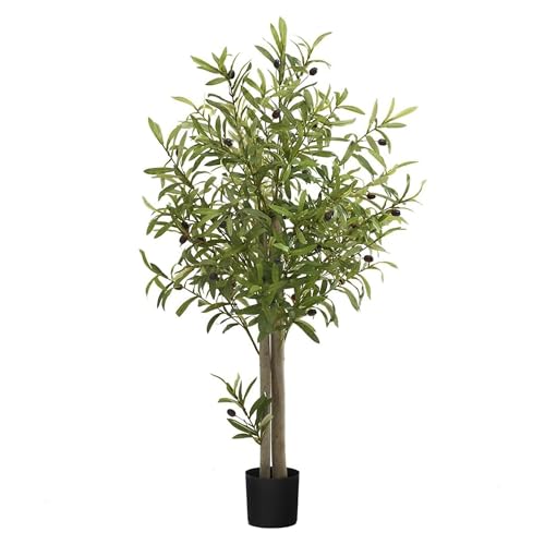 Maia Shop 3ft 5in Artificial Olive Tree Plant for House, Apartment or Office – Realistic Fake Indoor Plants for Living Room, Kitchen, Bedroom, Entryway or Bathroom – Faux Greenery for Home Décor - color: Olive, size: 3ft 5in