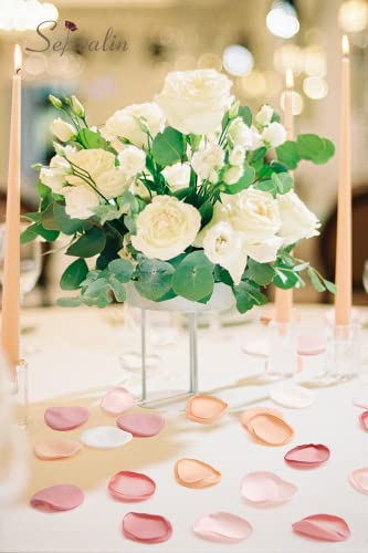 Serwalin 300Pcs Silk Rose Petals Artificial Flower Petals for Weddings Champagne Gold Petals Fake Flower Girl Petals for Wedding Flower Girl Basket Aisle Runner Bridal Shower (4 Color Mixes) - color: Champagne Gold, size: 300pcs