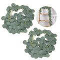 2-Pack Artificial Eucalyptus Leaves Garland, Realistic Artificial Plants, Fake Plants, Hanging Greenery Garlands with Lifelike Leaves, for Wall, Outdoor, Wedding, Party & Home Decor, 6.4 Feet/Pcs