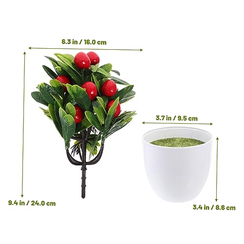 Lifelike Artificial Fruit Tree for Tabletop Decoration Realistic Potted Plant Cherry Fruits for Adornment and Vibrant Faux Bonsai