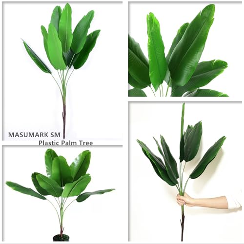 Artificial Bird of Paradise Plant, Faux Palm Tree Potted Plant with Real Touch Leaves Fake Banana Tree Shrubs Bushes for Indoor Outdoor Garden Home Decor Wedding Party Christmas DIY Decoration 1 Pack - color: Bird of Paradise - 1 Pack