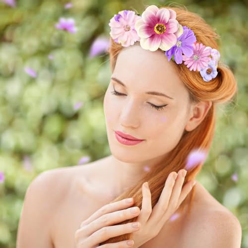 Cindeer 217 Pcs Mini Silk Flower Heads Bulk, Small Fake Flowers for Crafts Artificial 3D Loose Fabric Flower for Crafts DIY Wedding Party Hair Cap Dresses Decorations(Purple Series) - color: Purple Series