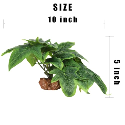Reptile Plants for Terrarium, Ball Python Tank Decor Accessories fit Bearded Dragon Crested Leopard Gecko Lizard Chameleon Snake Frog Tortoise Hermit Crab - Fake Sweet Potato Vine - color: D-fake Sweet Potato Vine