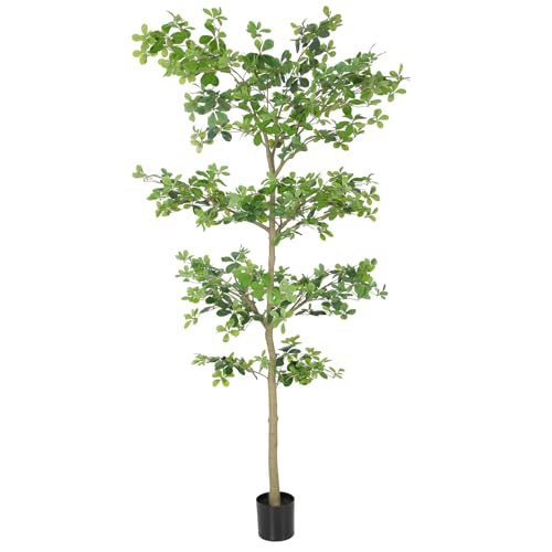 Bellacat Faux Black Olive Tree 8ft, Tall Faux Trees Indoor with Natural Trunk and Realistic Leaves. 8 Feet(96in) Artificial Tree for Home Office Décor - style: 8ft Black Olive Tree