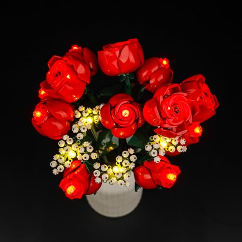 LED Light Kit for Lego Rose 10328 Artificial Plants Set, Decoration Lights Build a Gift for Her or Him for Anniversary and Valentine’s Day,(Lights Only, No Lego Models) - color: Roses10328, size: Standard Version