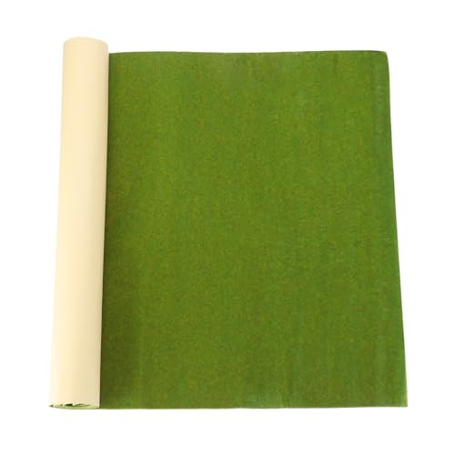 MECCANIXITY Artificial Model Grass Mat 16 Inch x 39 Inch Artificial Grass Turf Realistic Fake Grass Decor for Model Trains Scenery Craft Lawn Garden Decoration, Grass Green - color: Grass Green