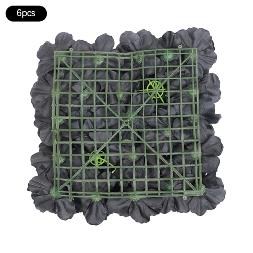DNYSYSJ Black Flower Wall Panel,6pcs 15" X 15" Black Rose Panel Artificial Hydrangeas Flowers Panel Silk Fabric Wall Mat for Halloween Thanksgiving Photography Home Wedding Party Event Wall Decor - color: Black Roses, 15x15in, size: 6 pieces