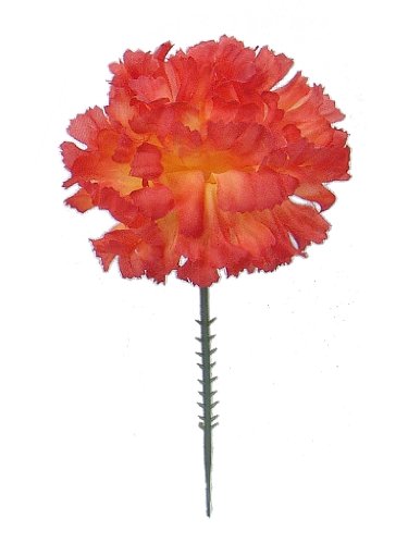 Larksilk 1000 Pack Artificial Carnations - Bulk Silk Flowers for Weddings, Mother's Day, Graduations, Easter & Memorial Day - 3.5" Heads, 5" Stems, Real Touch Petals, 18 Colors Available - Orange - color: Orange, size: 1000