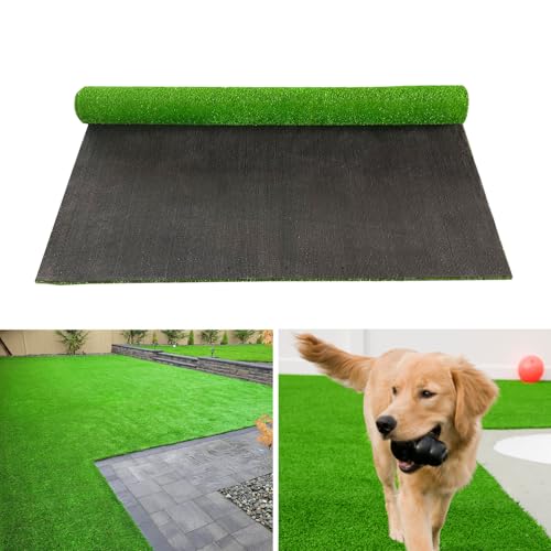 LVBAO Synthetic Artificial Grass Turf Rug Mat 3 Feet x 5 Feet (15 Square FT) Lawn Dog Grass Mat for Patio Balcony Garden Lawn Landscape Decorations with Drain Holes - size: 3FTX5FT