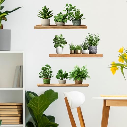 Green Plants Potted Wall Decals Vinyl Spring Summer Green Plants Leaves Wall Stickers Peel and Stick Removable Wall Decor for Bedroom Living Room Bathroom Classroom Decorations - style: Green Plants Potted