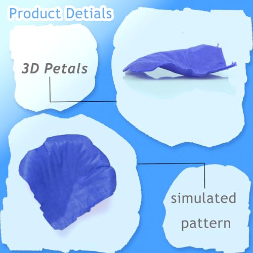 Grever 1000 Pieces Artificial Silk Rose Petals Faux Blue Flowers for Wedding Valentines Proposal Anniversary and Romantic Party Decoration (Blue) - color: Blue