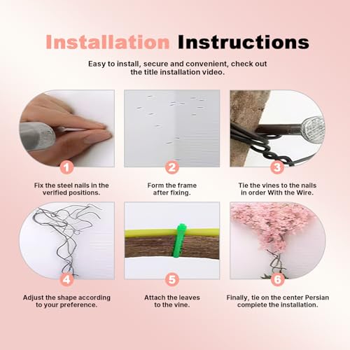 Artificial Cherry Blossom Trees - Fake Flower Background Walls with Simulated Branch and Rattan Design - for Indoor Ceiling Air Conditioning Pipe Ornamental(White) - color: White