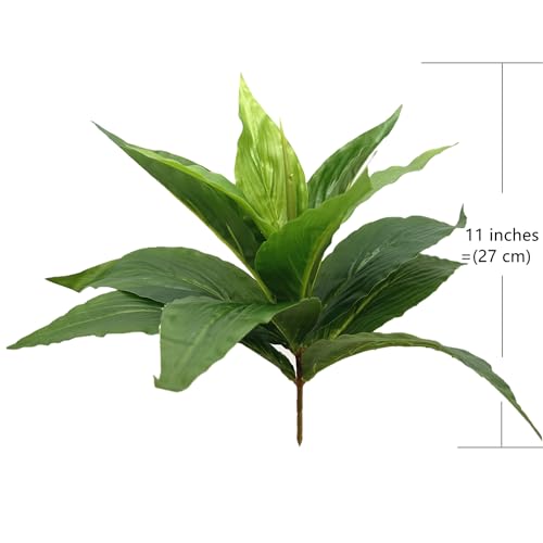 Artificial Magnolia Plants, Fake Grass Shrubs Faux Greenery Plastic Plant Soft Leaves Bundle for Indoor Outdoor Decor Home Garden Office Porch Wedding Party Table Decoration - Green 2 Pack - color: Magnolia Leaves Stem/ Green/ 2 Pcs