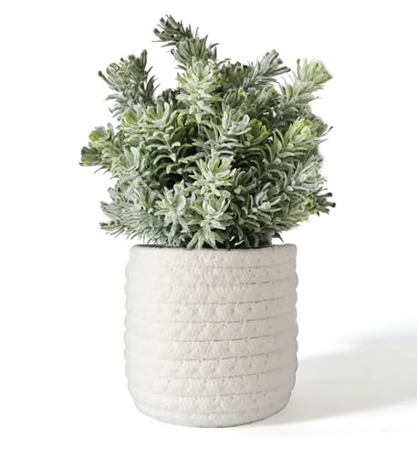 Hopewood Small Artificial Plants Eucalyptus with a Weave Basket Potted Plants for Home Office Desk Farmhouse Indoor Decor - color: Green Plant Style B