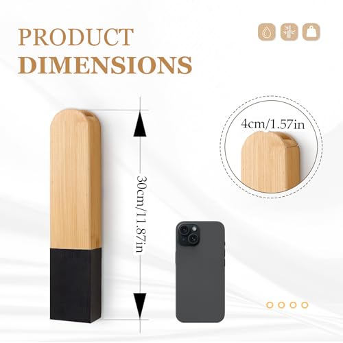 Modern Wall Vase, Natural and Black Two-Tone Finish, 11.8x2.6x1.6 Inches, Wall Mount Design for Bathroom, Kitchen, Farmhouse, Dining Room Decor - color: Natural and Black
