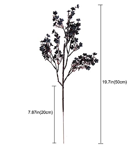 JAKY-Global Babys Breath Fabric Cloth Artificial Flowers 6 Bundle European Fake Silk Plants Decor Wedding Party Decoration Bouquets Real Touch DIY Home Garden (Black-6pcs) - color: Black, size: 6 Bundles