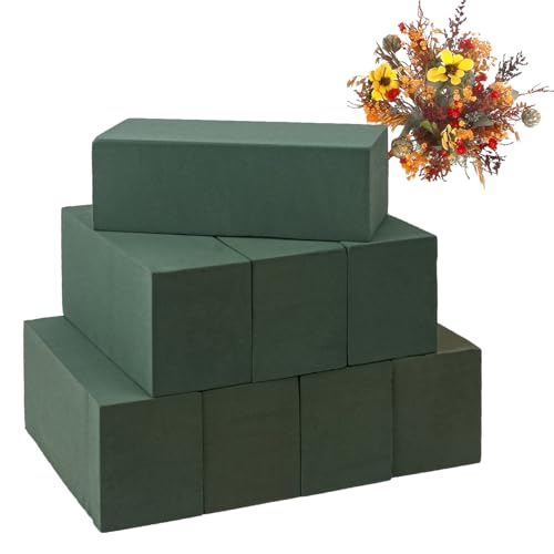 IHDYPPEW 8 PCS Green Floral Foam Blocks, 9"L x 4"W x 3.2"H Floral Foam for Flower Arrangements, Dry and Wet Florist Foam for Flowers, Flower Foam Bricks for Flowers Business, Outdoor, Weddings - size: 8 PCS 9 x 4 x 3.2 inch