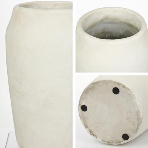 Briful Rustic Vintage Ceramic Vase, 11.8'' Farmhouse Table Decor with Wide Mouth, Large Decorative Vase for Home Decor, Living Room, Entryway & Shelf Styling, Beige - color: 12'' Beige