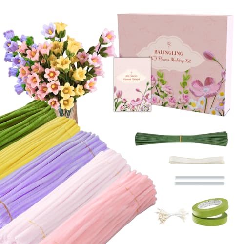 balinging 500pcs Pipe Cleaners Craft for Flowers,Chenille Stems for DIY Flower Making Kit,Pipe Cleaners Projects Creative for DIY Art and Craft,Ideal for Holiday Decoration(Bellflower) - color: Bellflower