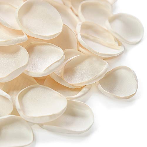 Floroom 300pcs Rose Petals Cream Faux Silk Flower Petals for Wedding Flower Girl Basket Aisle Scatter Dinner Table Centerpieces Party Confetti Bridal Shower Romantic Night Decoration - color: Cream, size: 300pcs