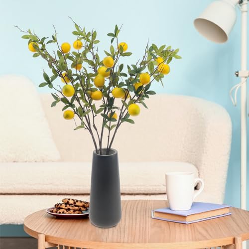 Woration 37.4 Inch Artificial Lemon Fruit Branches Fake Greenery Decoration for Home Garden Patio Flower Arrangement Photography Props 3pcs - color: 37.4 Inch Fake Lemon Branches
