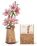 3D Flower Wooden Puzzles for Adults-Sakura, DIY Wooden Flowers Cherry Blossom Building Set Crafts Birthday Gifts, Japan Botanical Collection/Ideal Creative Gift Ideas/Housewarming (113PCS) - style: TW-Sakura