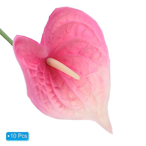 PATIKIL 13" Artificial Anthurium Lily Flowers, 10 Pack Permanent Flower Floral Arrangements Bouquet for Home Decor Bridal Wedding Festival Party, Light Pink - color: Light Pink