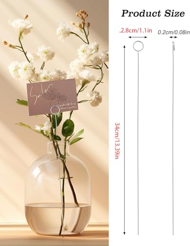 30Pcs Floral Card Holder Picks-Wire Place Card Holder for Wedding-Metal Photo Picture Clip Holder-Table Name Number Holder,Memo Note Holder for Flower Arrangement,Wedding,Baby Shower,Party,Decorations (Silver, Round) - color: Silver, size: Round