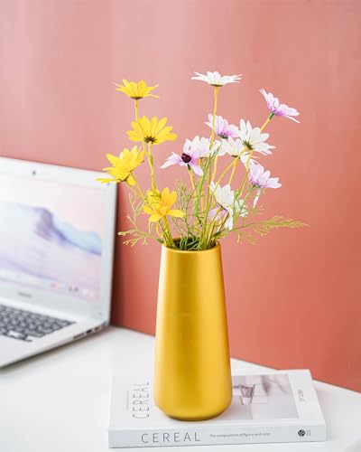 Gold Vase - 10" Gold Ceramic Flower vase for Home/Table/Accent Decor, Minimalist Modern Vases for Centerpieces, Room Decor, Living Room, Bedroom - color: Gold, size: Super Big